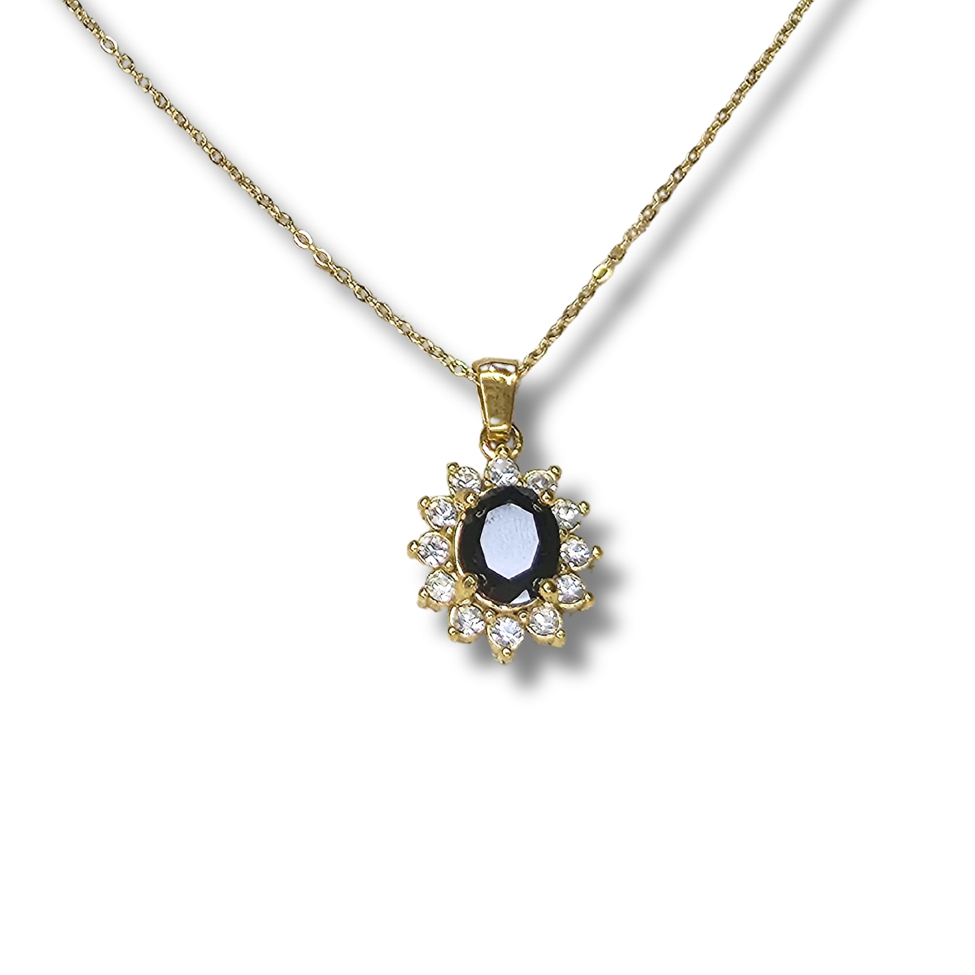 blue diamond gold necklace