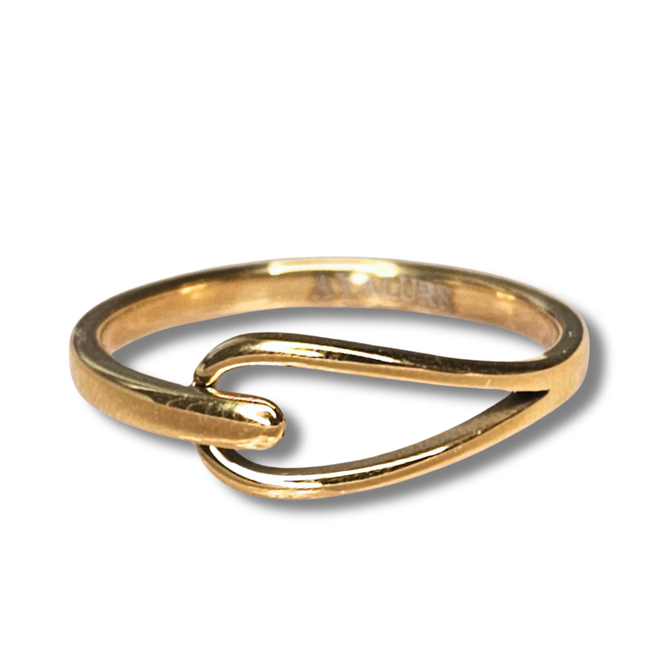 Loop Ring Design Quinn Ring – 18K Gold Minimalist Open-Loop Design, Waterproof ...