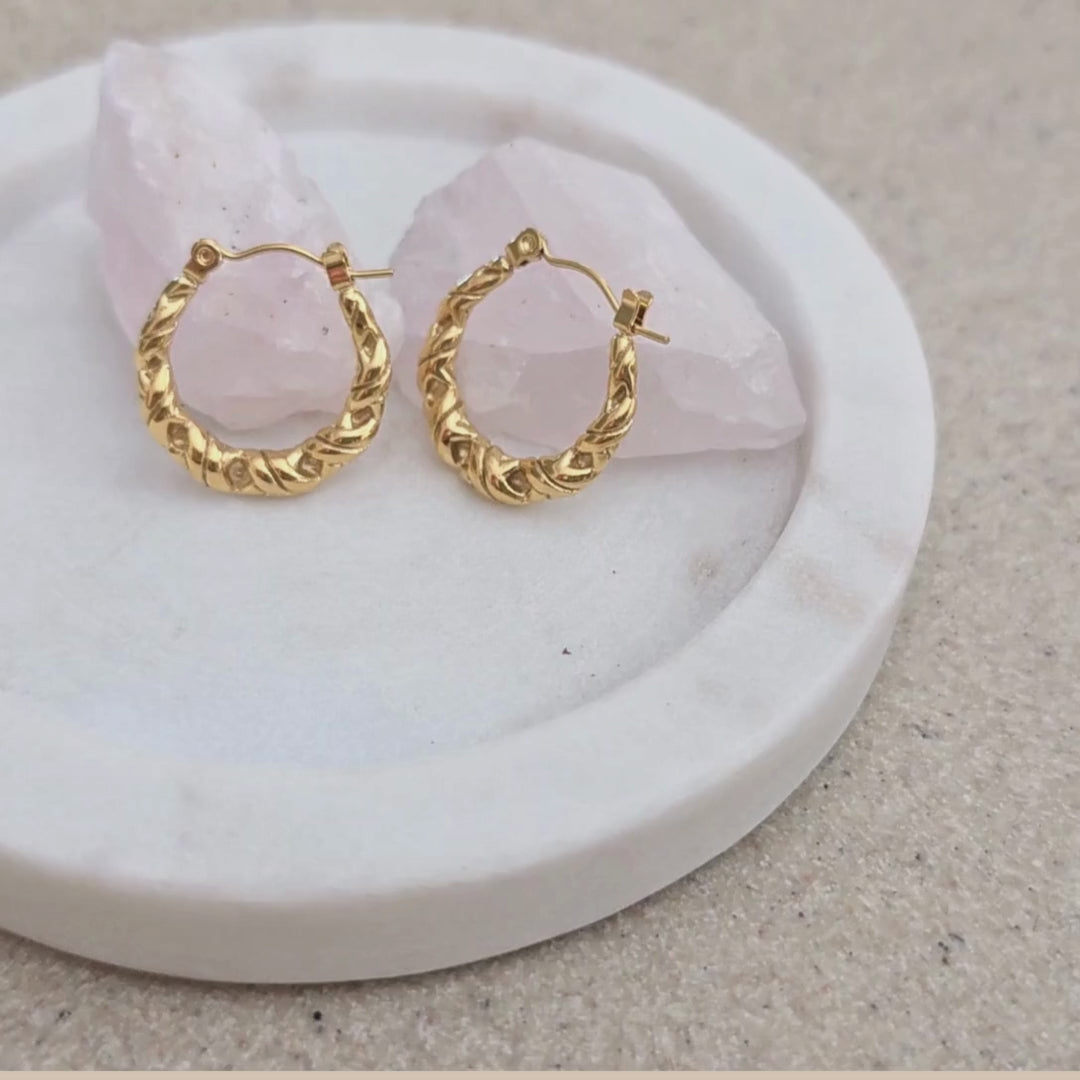 Unique gold plated hoops