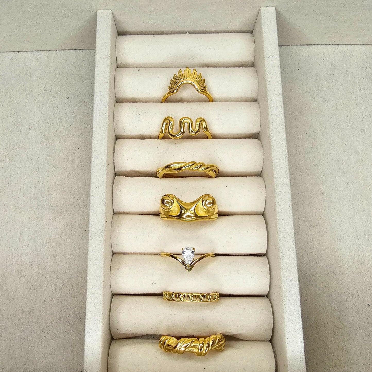 staking gold plated waterproof rings
