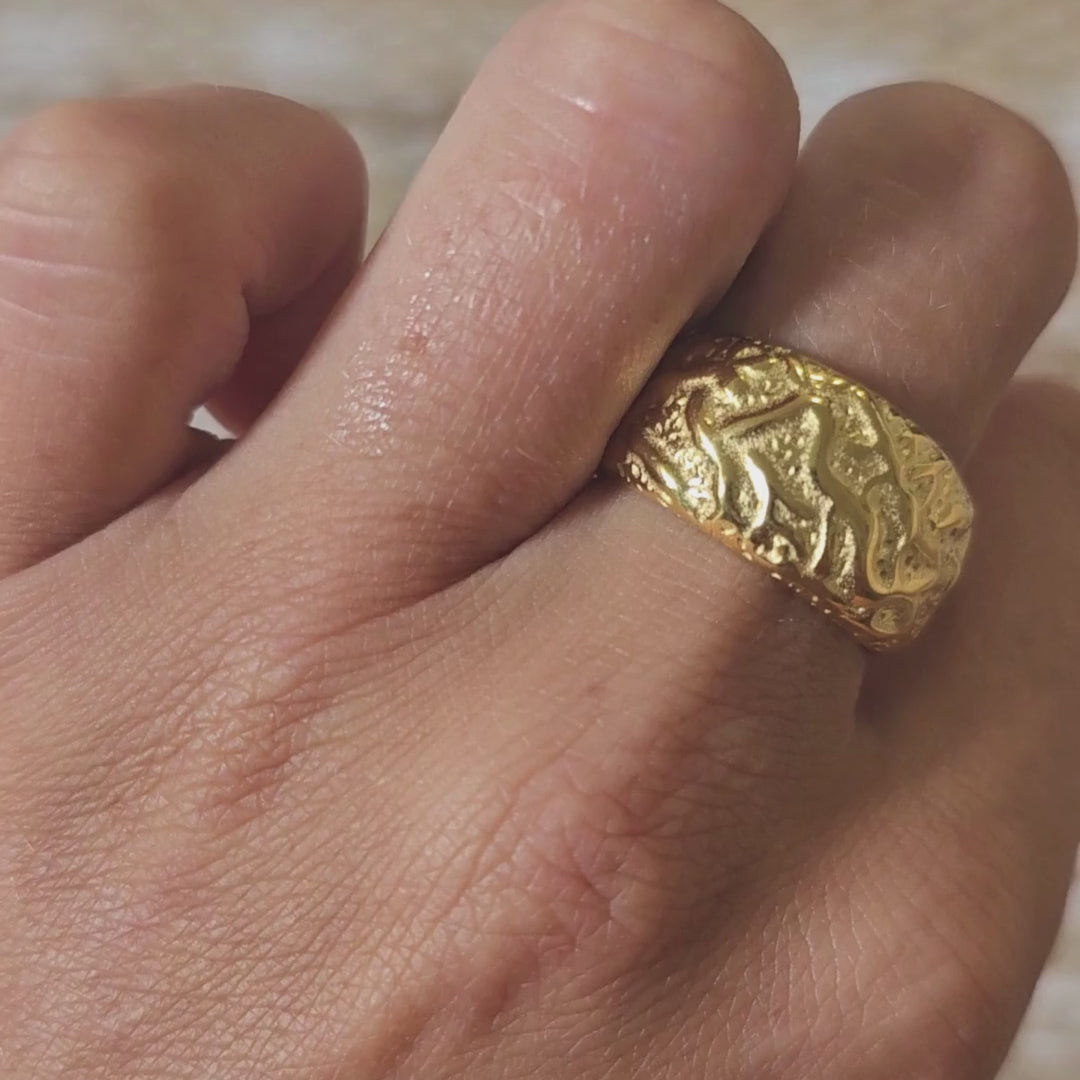 hammered gold ring, video